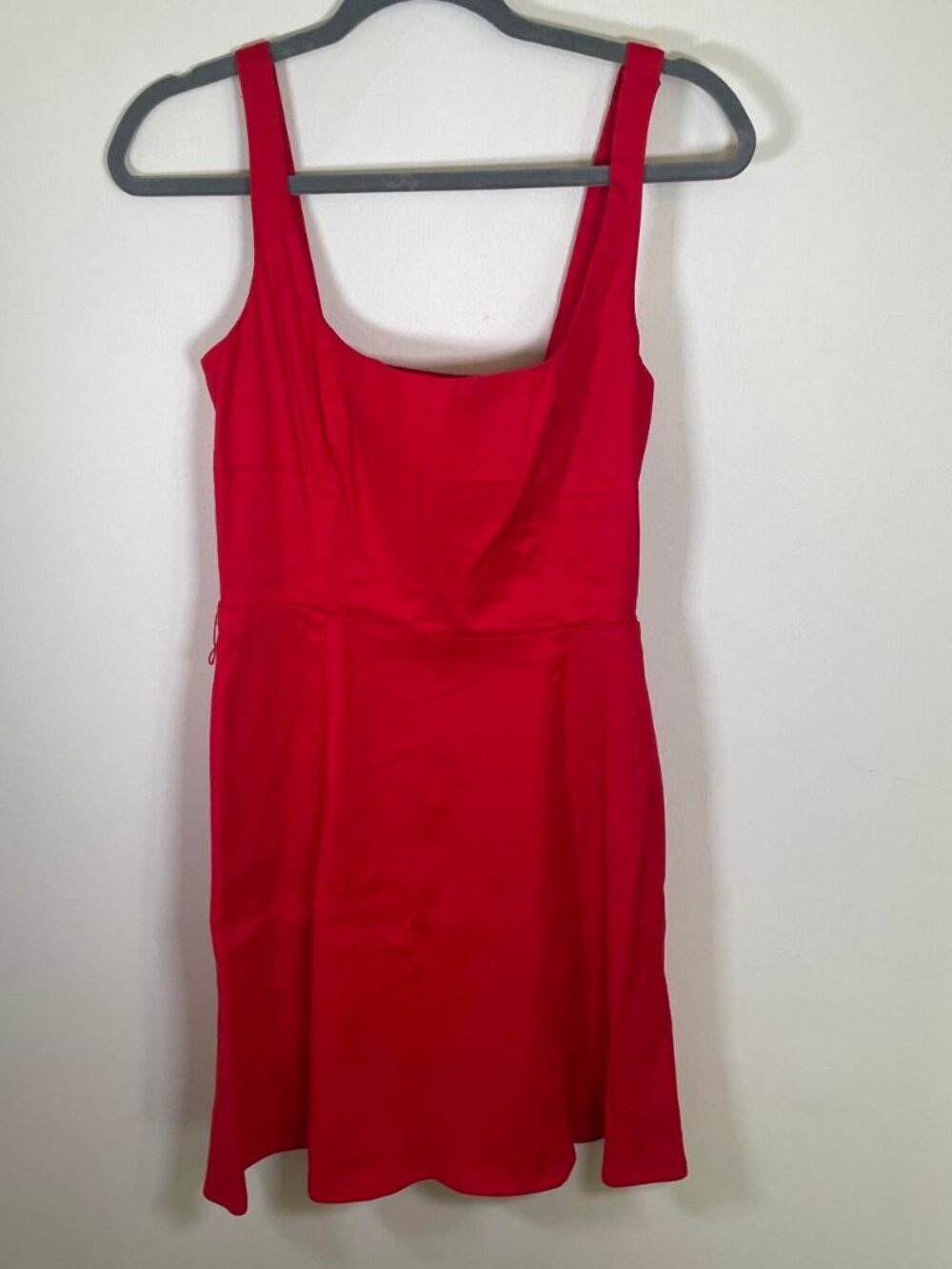 Banana Republic Red Cotton/Linen Square Neck Mini Dress
